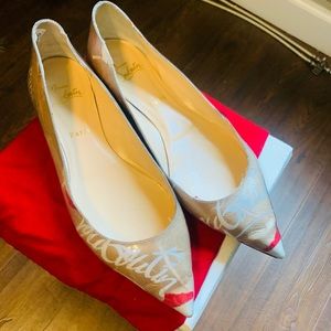 Christian Louboutin pointed toes flats. Size 11.5